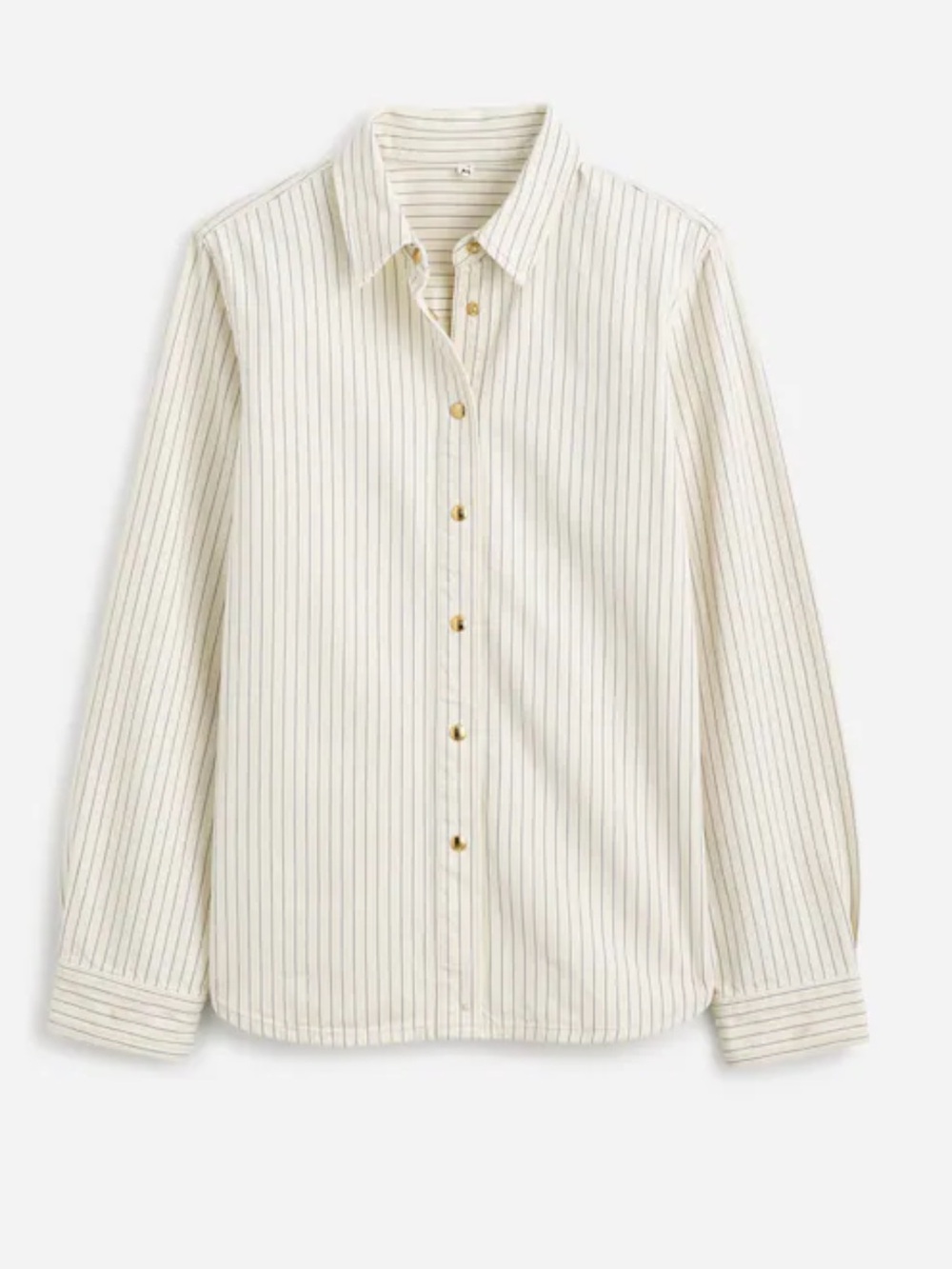 Madewell🤍 Denim classic button up Cream white Top with Pinstripes NWT XL